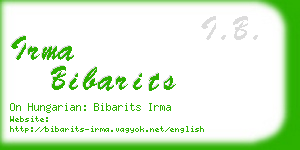 irma bibarits business card